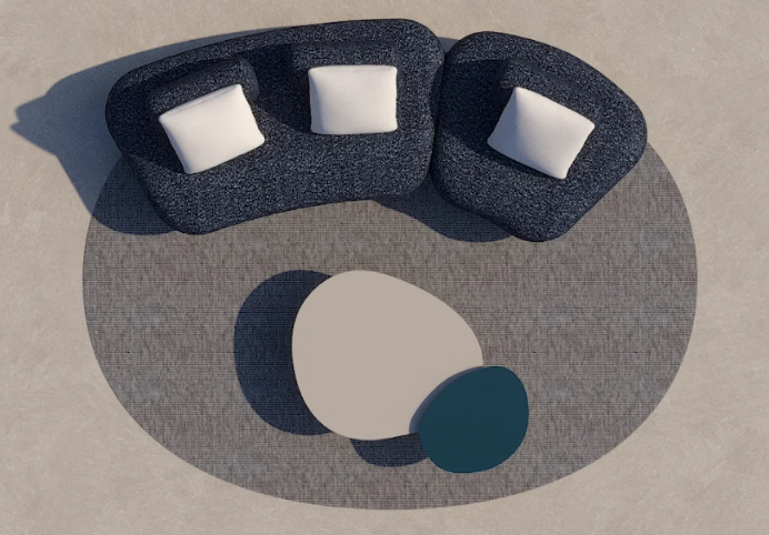 Air Stone — lineare 3 posti, 344 cm